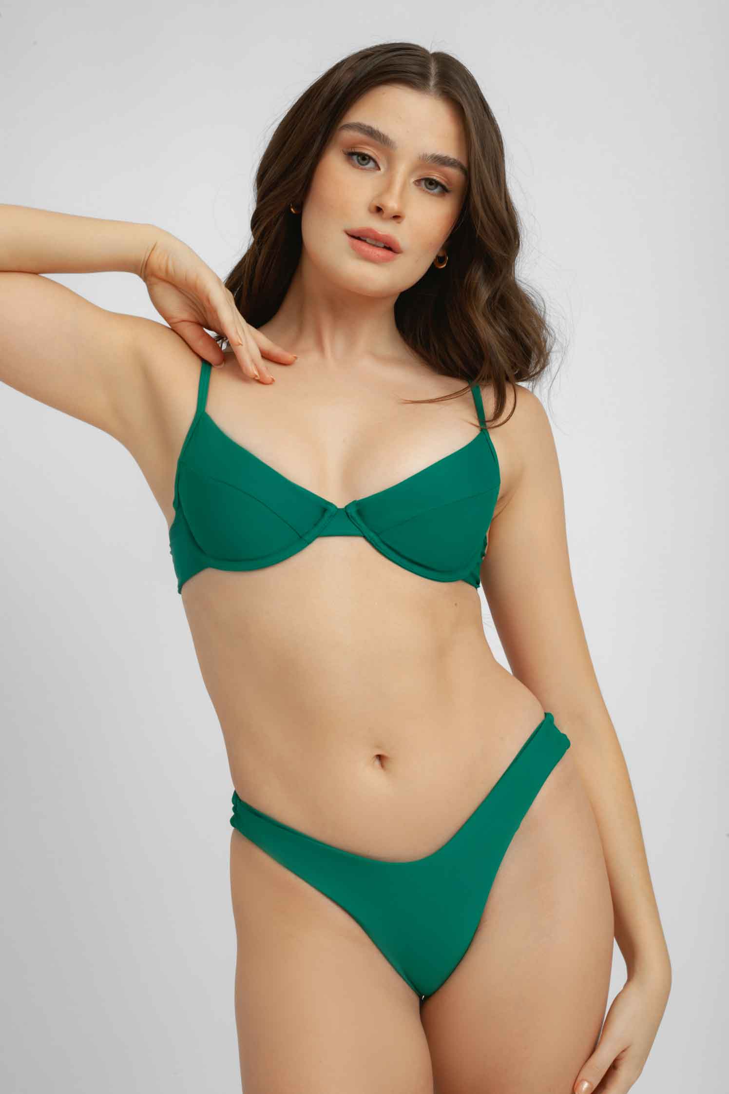 Emerald green underwire bikini top