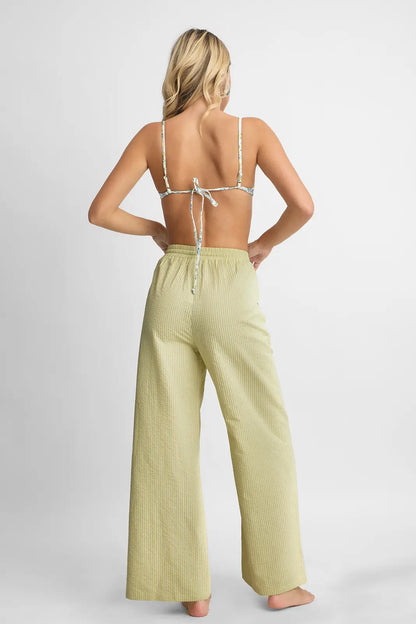 Andie Wide Leg Pants / Butter Stripe