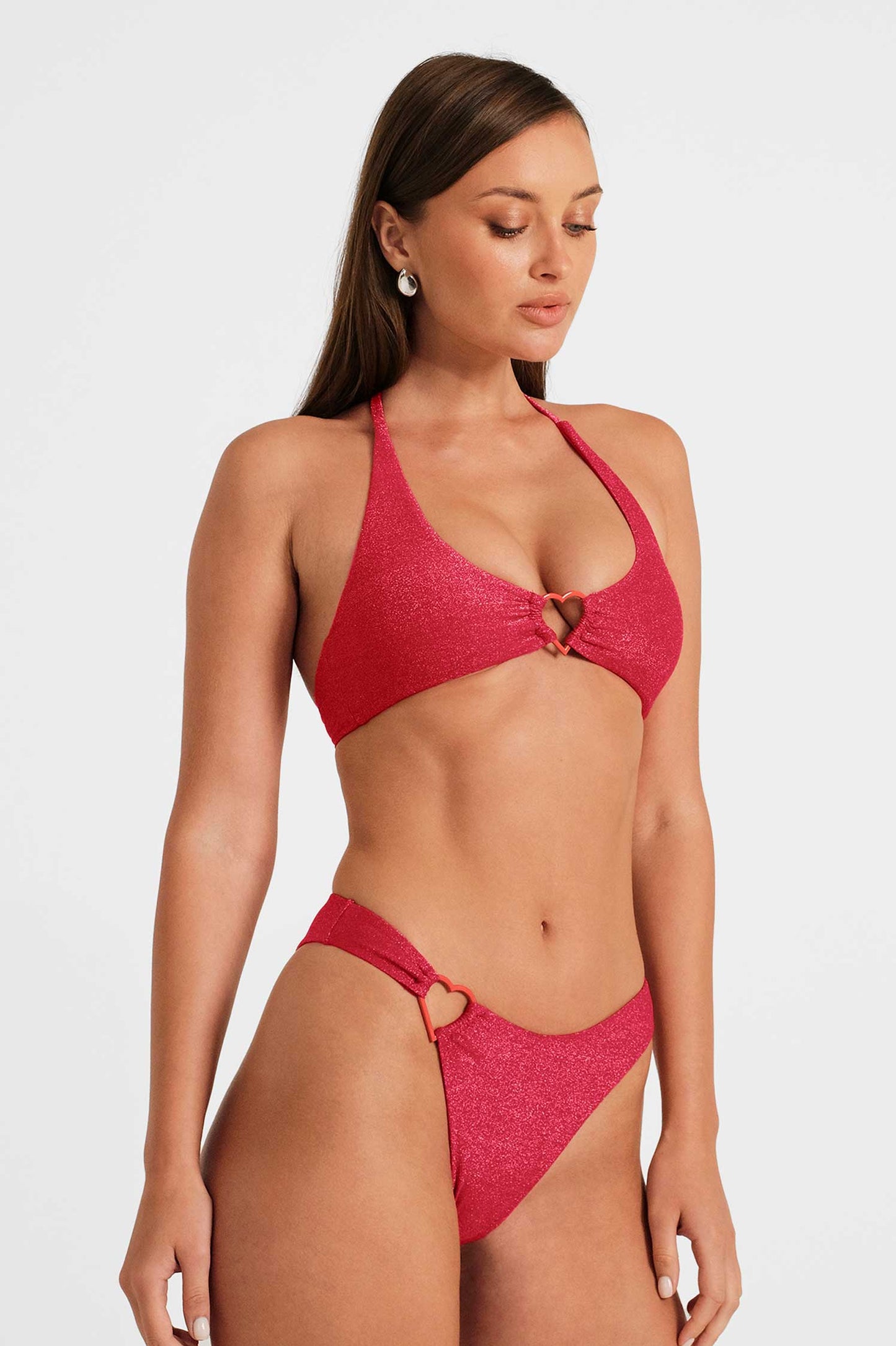 Thea Asymmetrical Cheeky Bottoms / Ruby Shimmer FINAL SALE