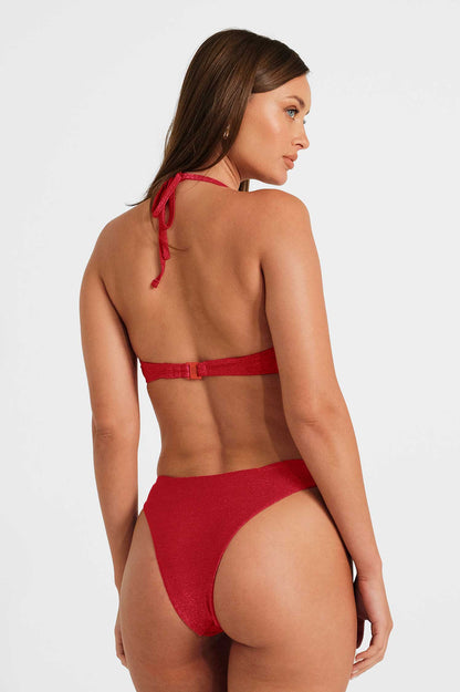 Thea Asymmetrical Cheeky Bottoms / Ruby Shimmer FINAL SALE