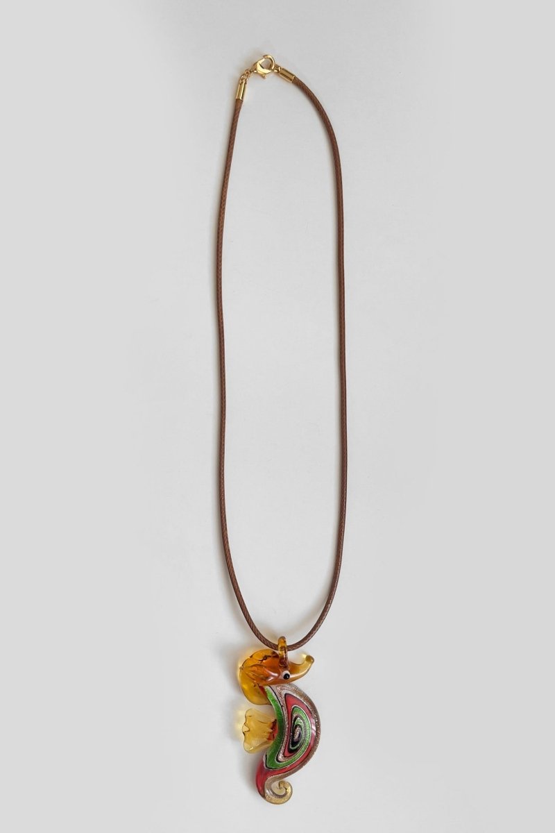 Cord Glass Necklace / Amber FINAL SALE