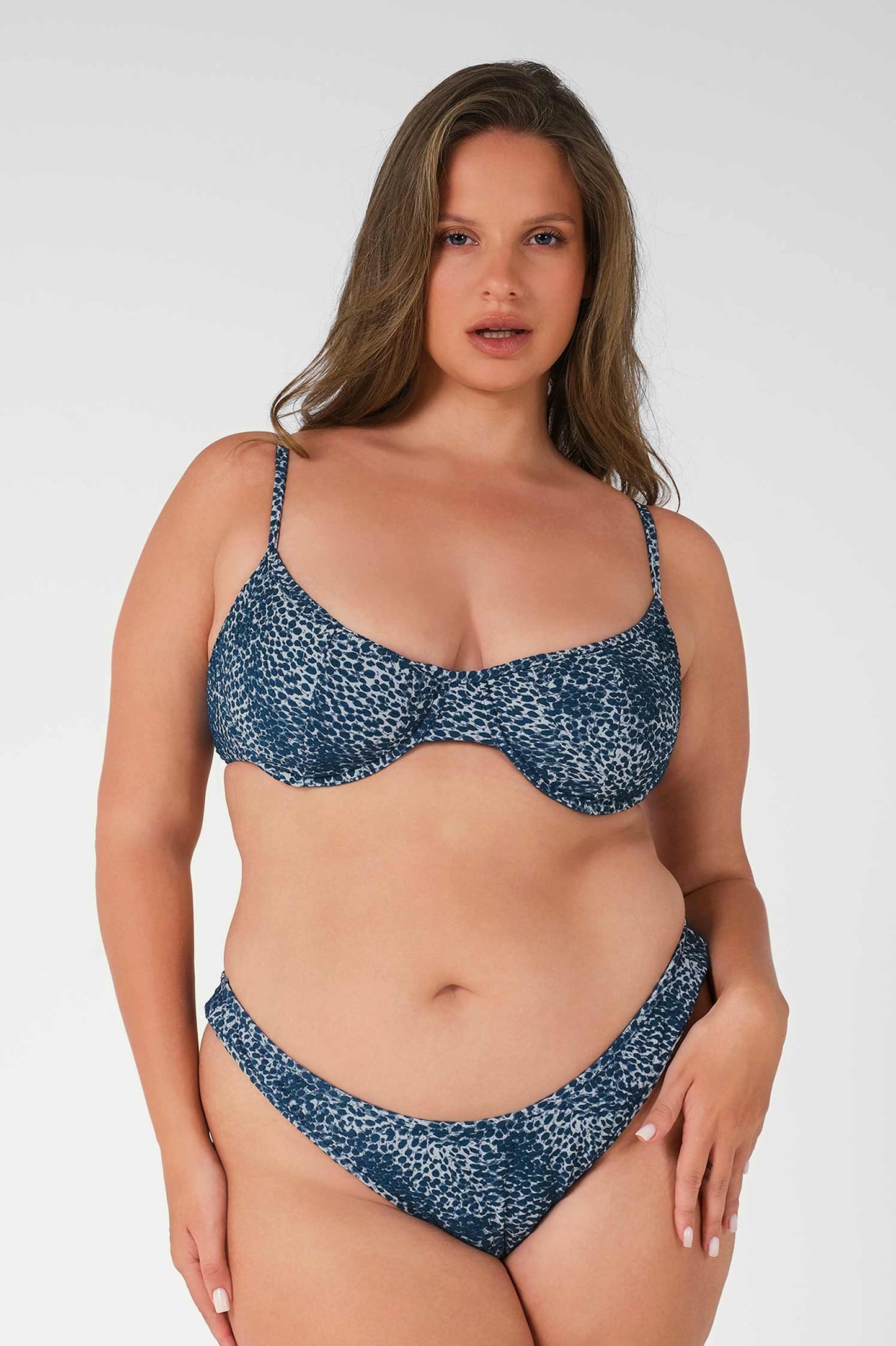 Fiona Underwire Top / Snow Leopard Jacquard