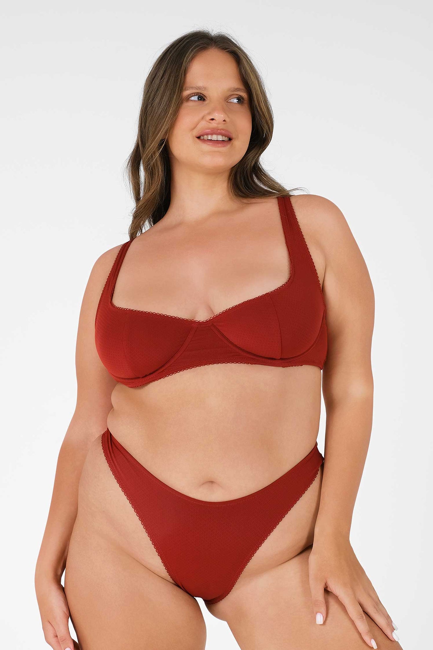 Elena Underwire Top / Cherry Wine Pointelle