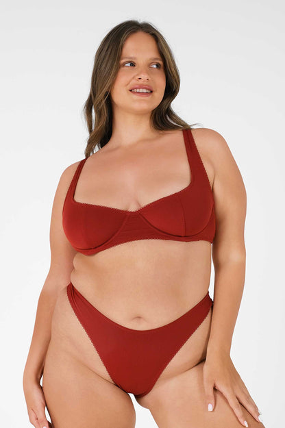 Elena Dainty Cheeky Bottoms / Cherry Wine Pointelle