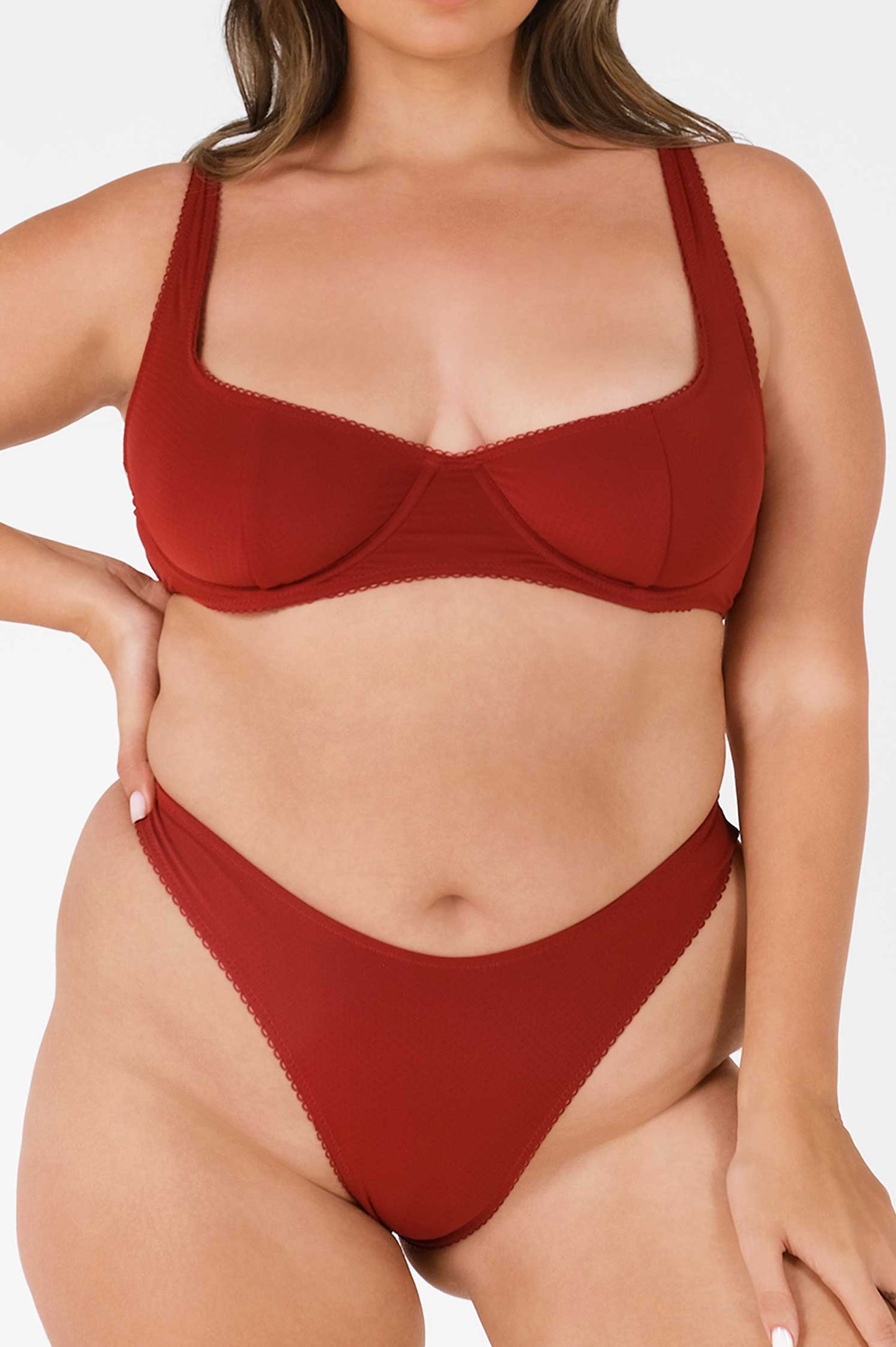 Elena Underwire Top / Cherry Wine Pointelle