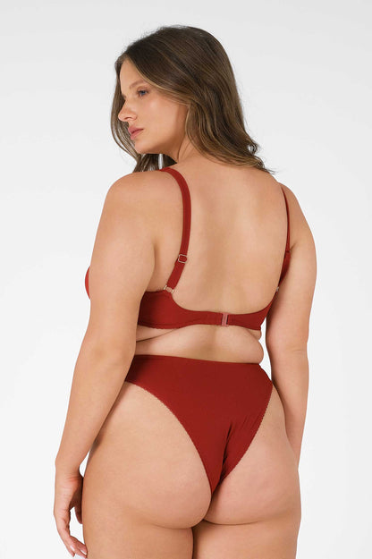 Elena Underwire Top / Cherry Wine Pointelle