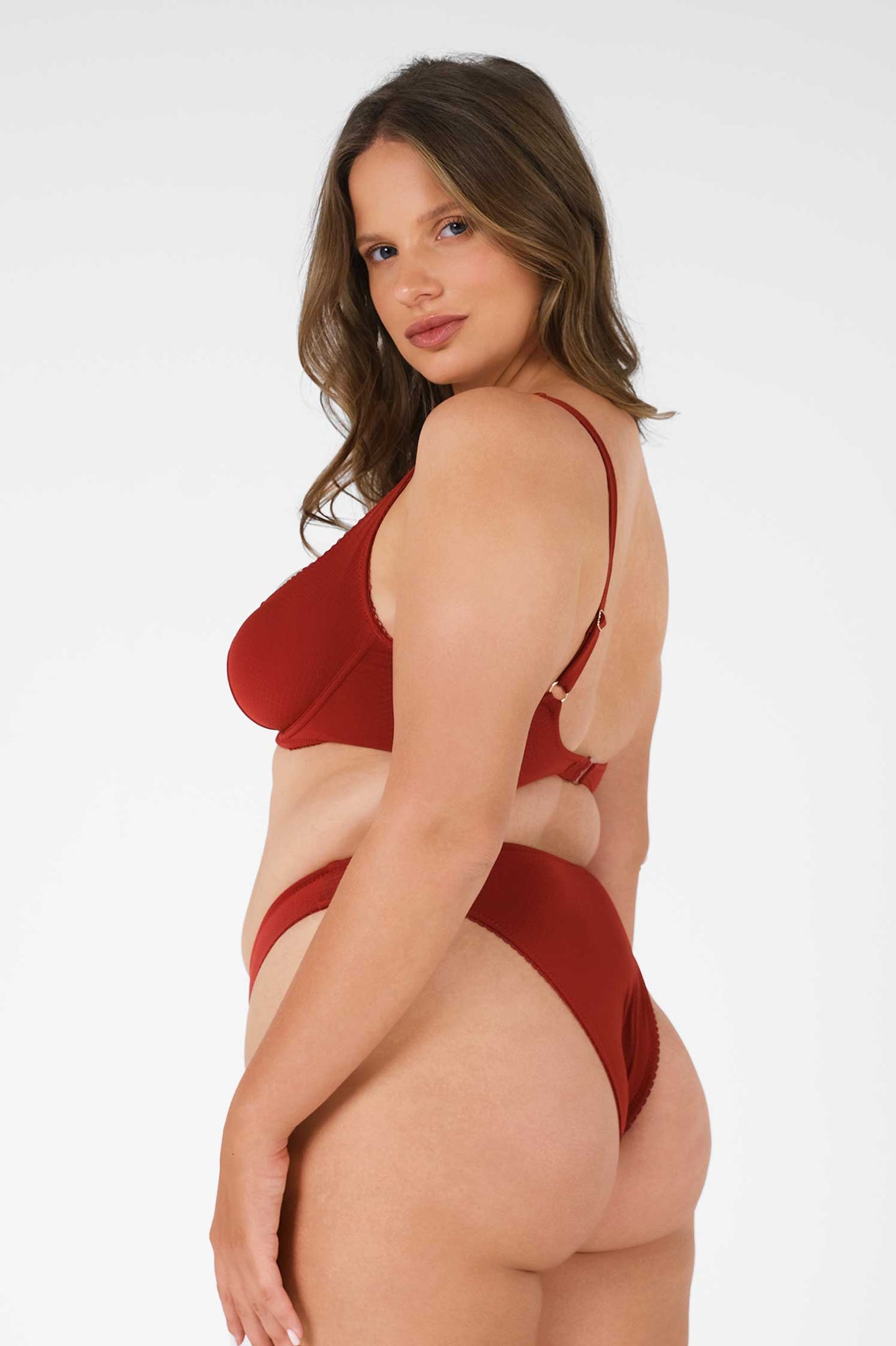 Elena Underwire Top / Cherry Wine Pointelle