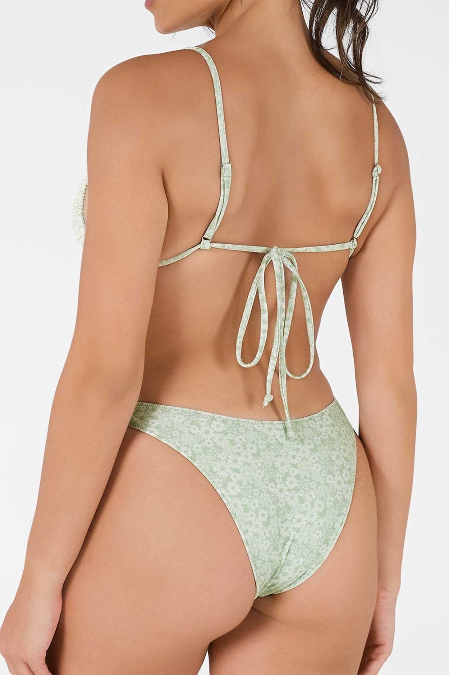 Lana Side-Ring Cheeky Bottoms / Green Blossom