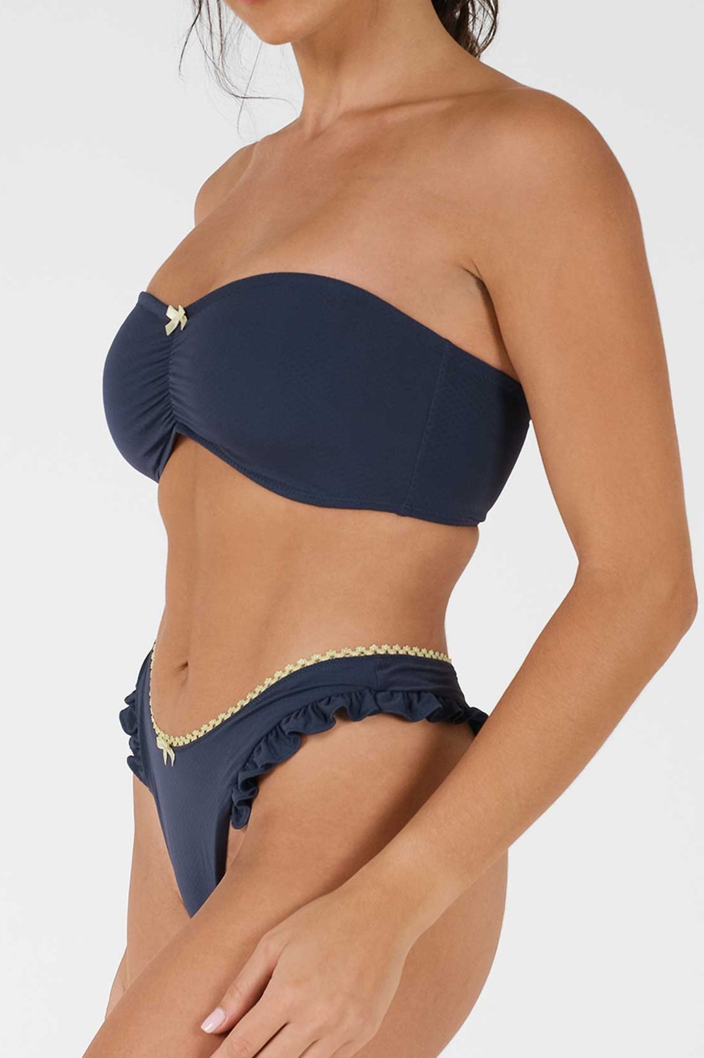 Palmo Bandeau Top / Navy Blue Pointelle