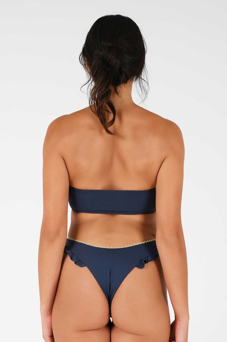 Palmo Bandeau Top / Navy Blue Pointelle