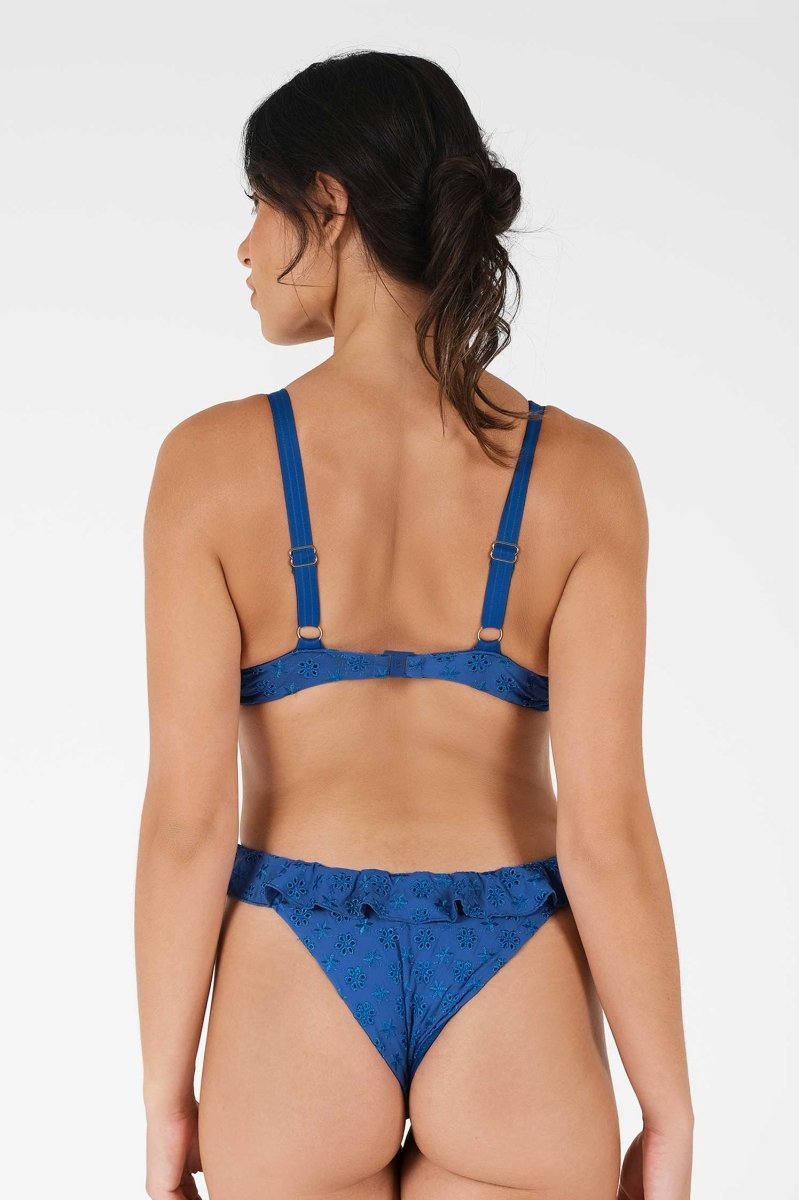 Makayla Frilled Cheeky Bottoms / Sapphire Eyelet