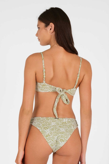 Audrey Ruched Underwire Top / Sage Jacquard