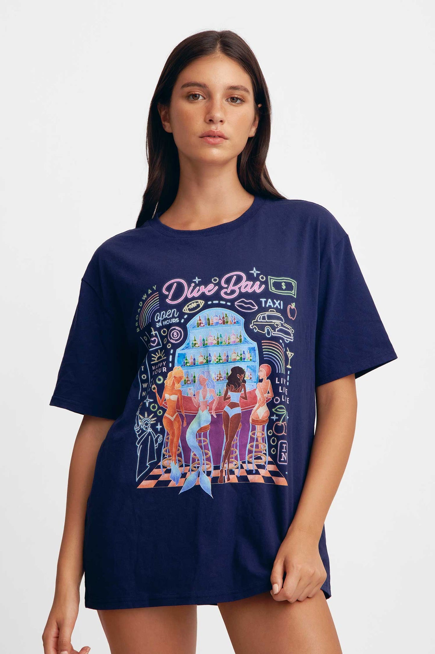 Oversized Graphic Tee / Dive Bar