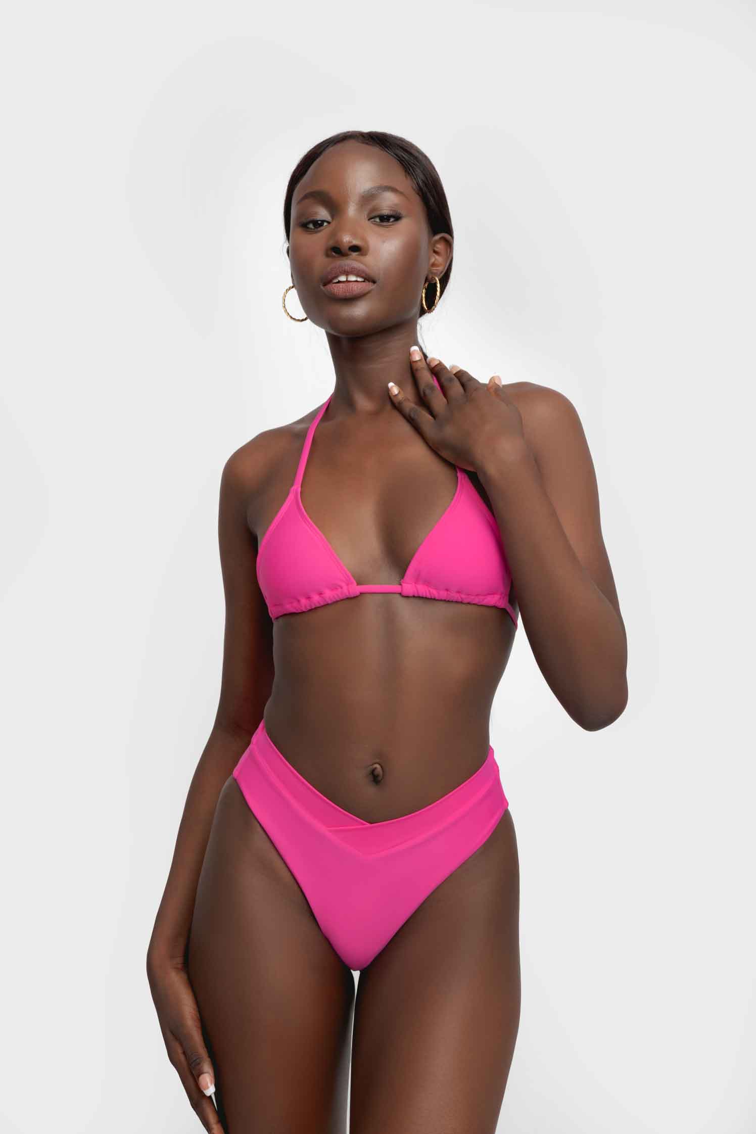 Triangle Top in Kyoto Pink Basic Bikini Blackbough Swim