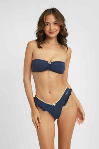 Palmo Bandeau Top / Navy Blue Pointelle