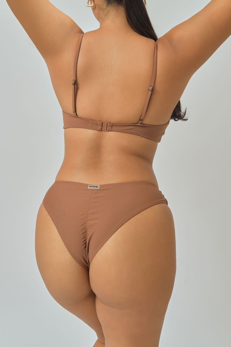 Sophia Ruched Modest Bottoms / Cocoa - Bikinis & Beachwear | Blackbough Swim