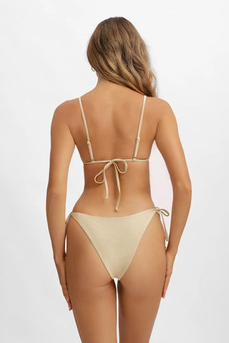 Cynthia Side-Ties Cheeky Bottoms / Champagne Shimmer