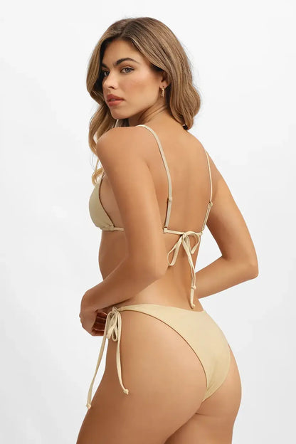 Cynthia Side-Ties Cheeky Bottoms / Champagne Shimmer