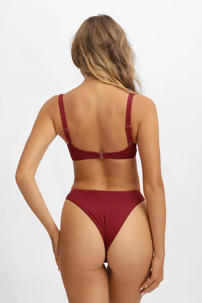 Elena Underwire Top / Cherry Wine Pointelle