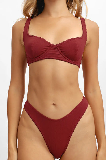 Elena Underwire Top / Cherry Wine Pointelle