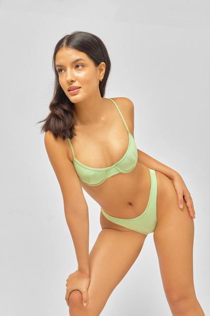 Fiona High Rise Cheeky Bottoms / Lime Spritzer Shimmer