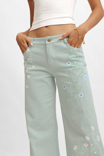 Lauren Embroidered Pants / Enchantment