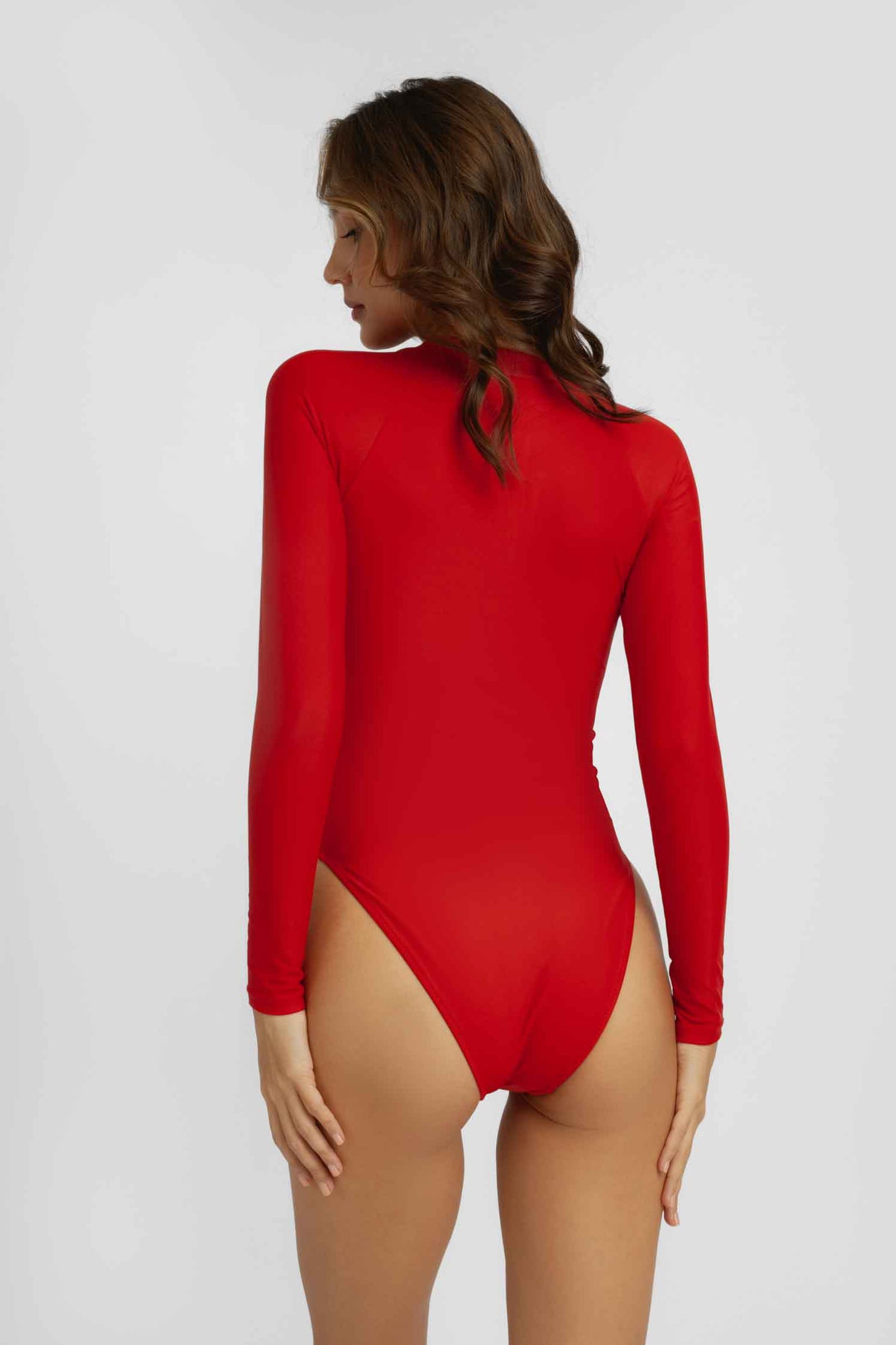 Jenny Long-Sleeve Surf One Piece / Shanghai Red