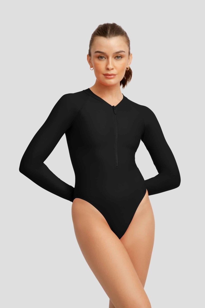 Jenny Long-Sleeve Surf One Piece / Bermuda Black