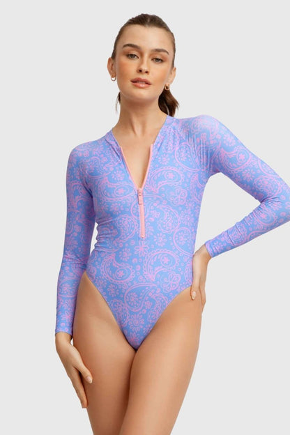 Jenny Long-Sleeve Surf One Piece / Lazy Paisley FINAL SALE