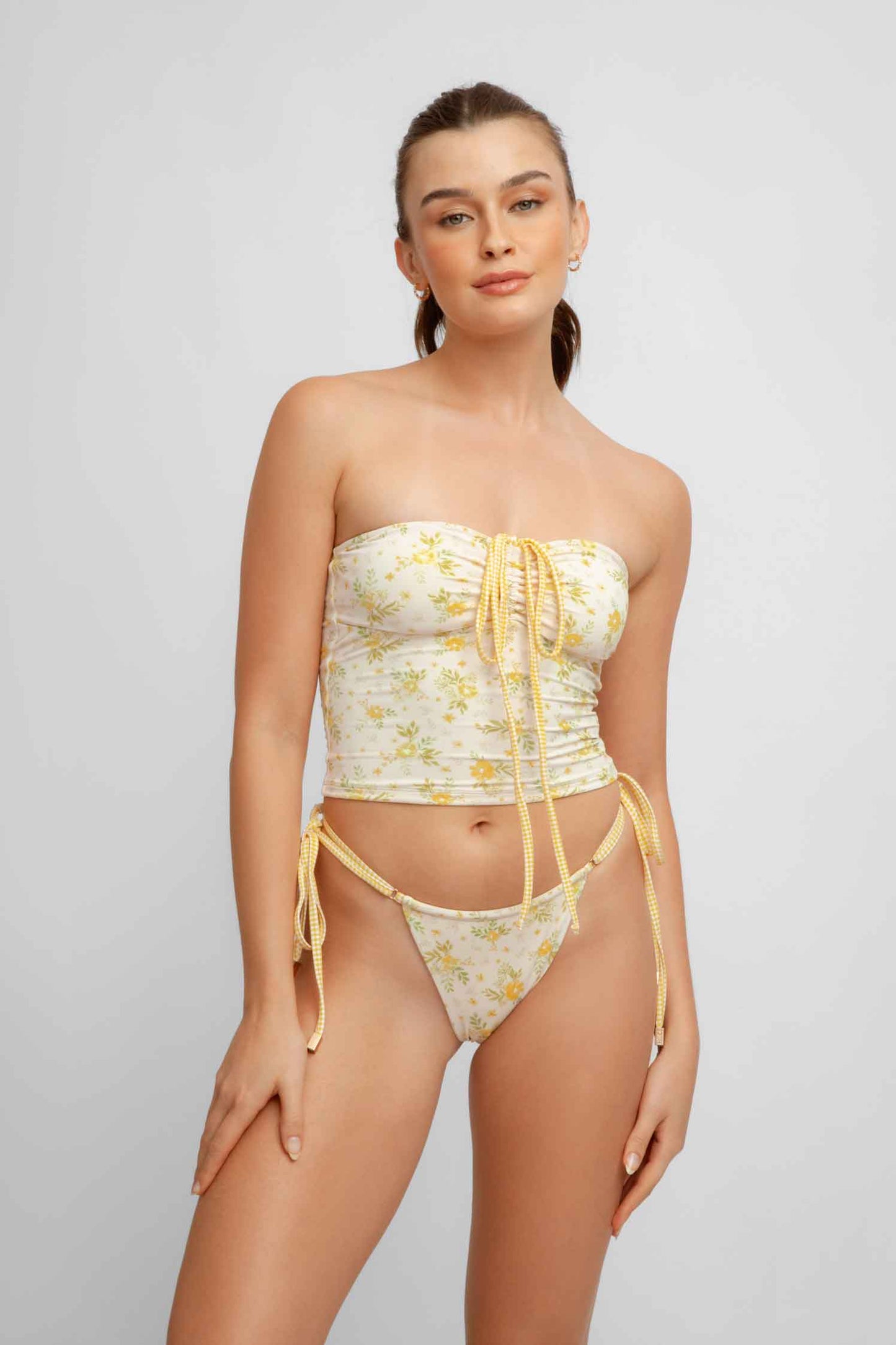 Elya Tankini Top / Marigold Pointelle