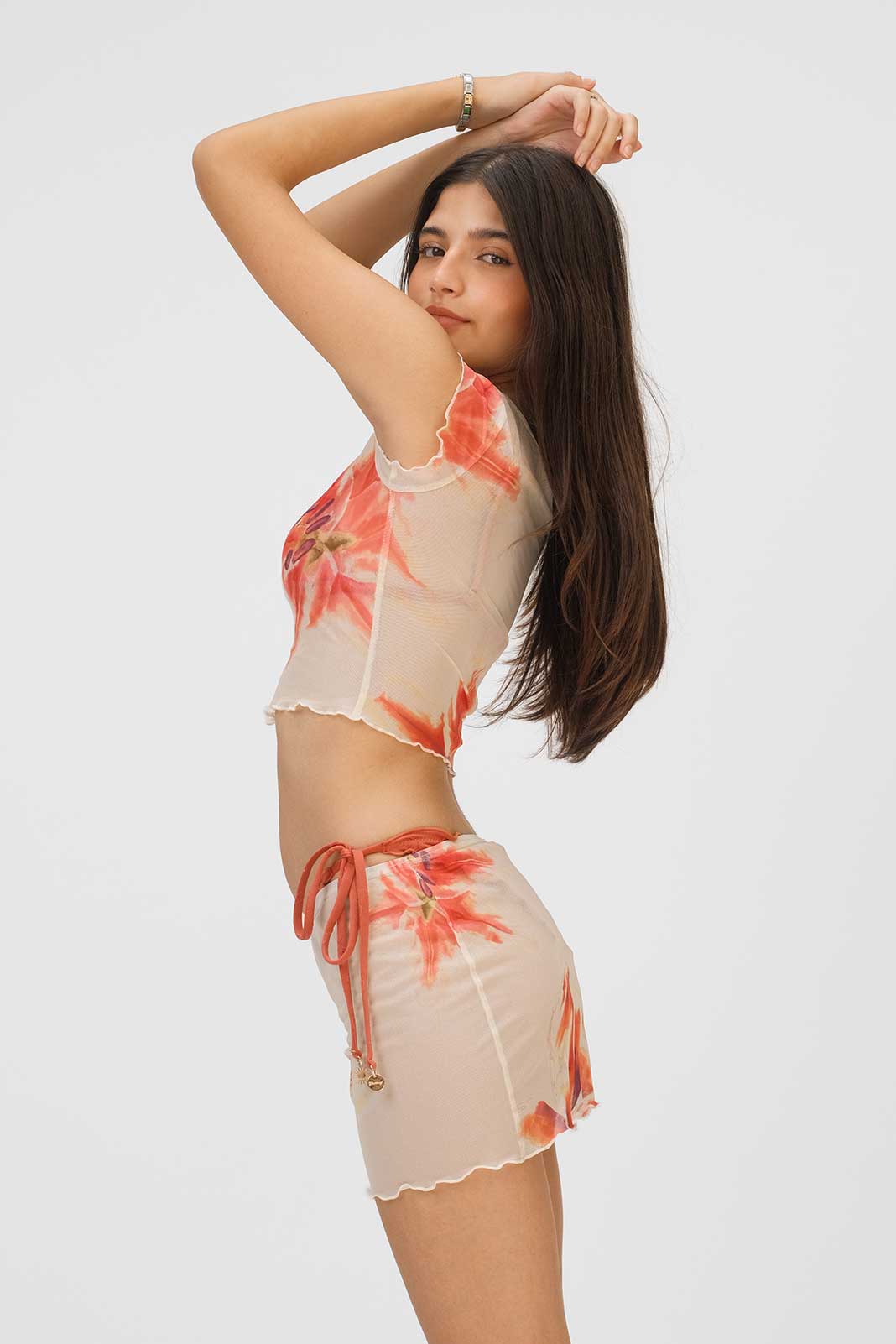 Trixie Mesh Top / Tiger Lily