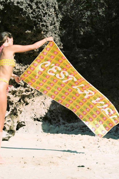 Reversible Packable Beach Towel / Golden Days