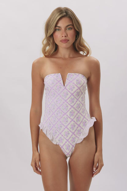 Lily Ruffled One Piece / Lavender Tea