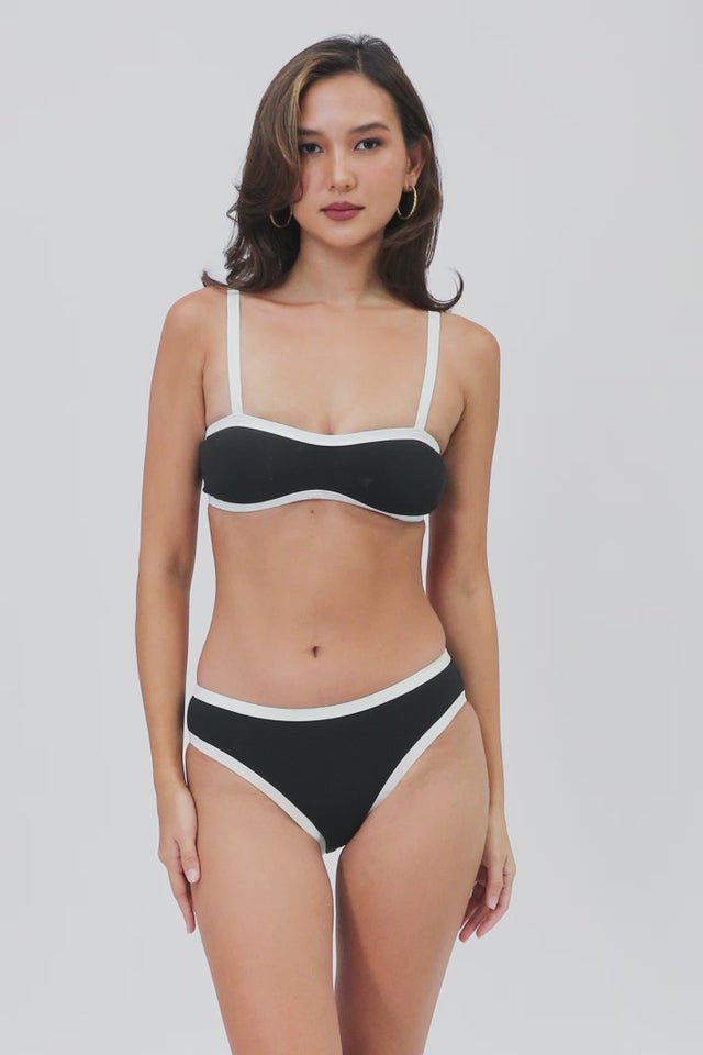 Max Top in Raven Black - Bandeau Bikini