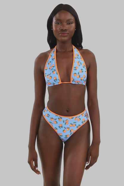 Ava Halterneck Top / Citrus Sky Terry