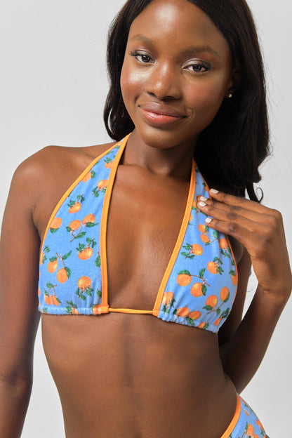 Ava Halterneck Top / Citrus Sky Terry