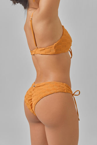 Sophia Ruched Cheeky Bottoms / Toffee Jacquard FINAL SALE