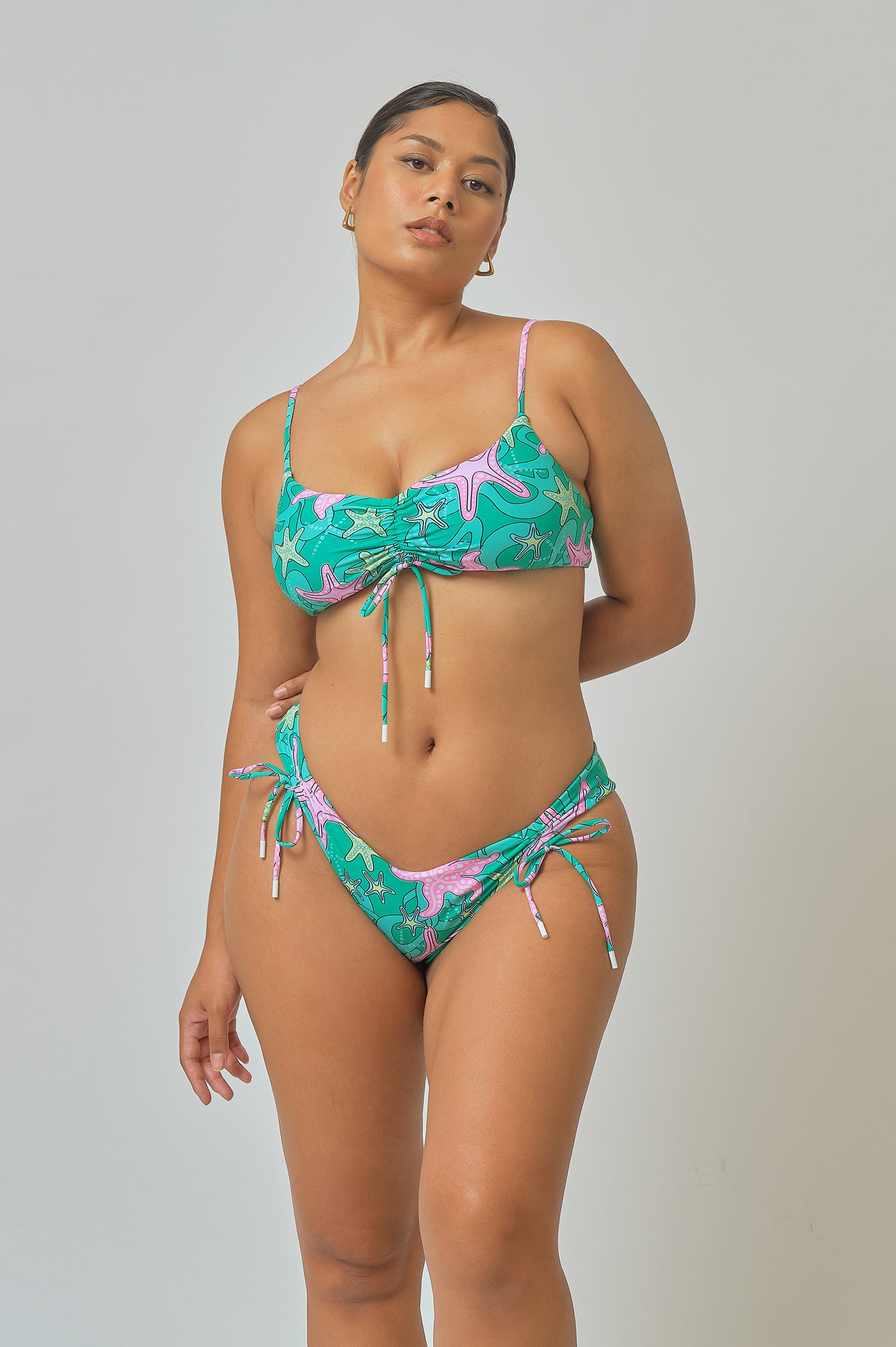 Sophia Ruched Cheeky Bottoms / Caribbean FINAL SALE