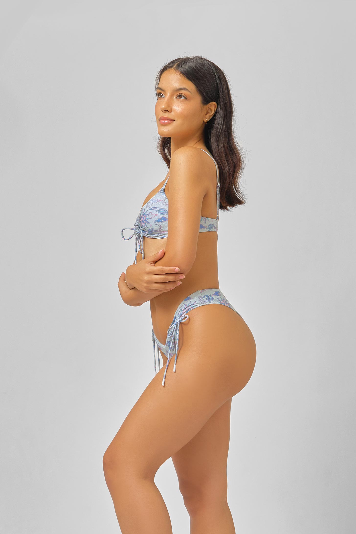 Sophia Ruched Cheeky Bottoms / Celestial Shimmer FINAL SALE
