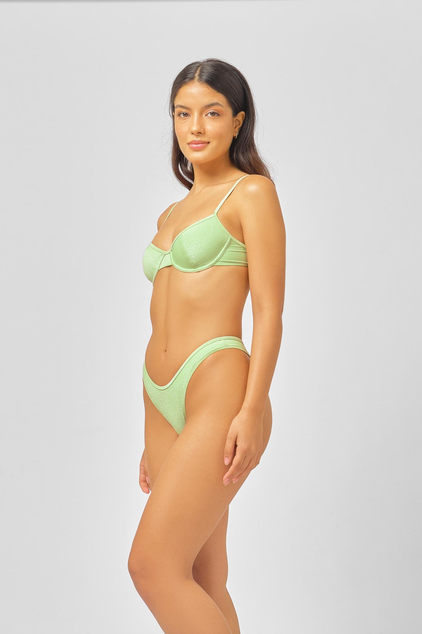 Fiona High Rise Cheeky Bottoms / Lime Spritzer Shimmer