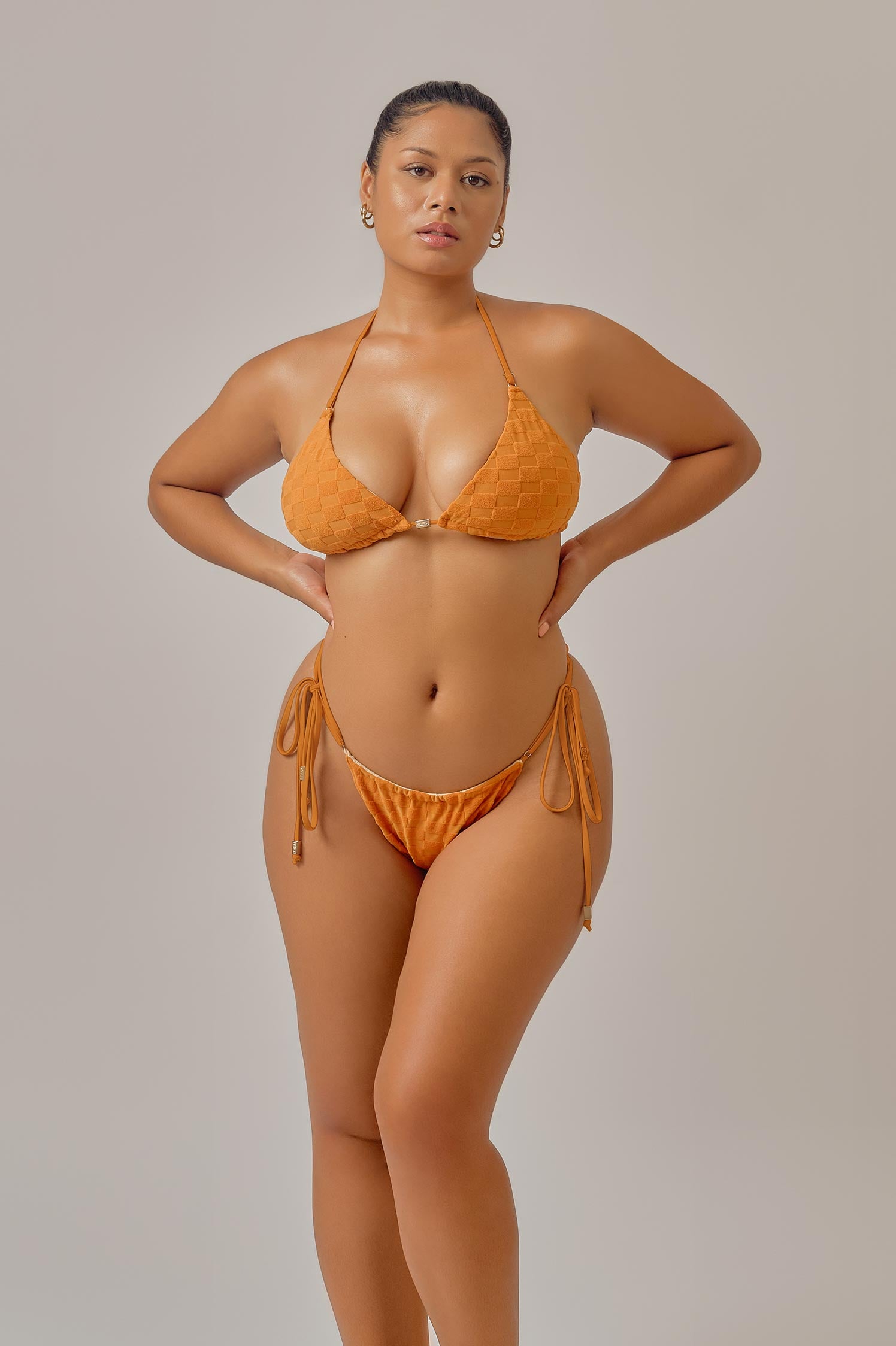 Maddy String Cheeky Bottoms / Toffee Jacquard FINAL SALE