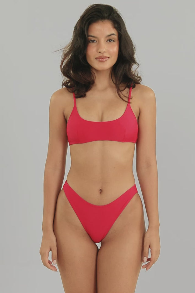 Red High Cut Bikini