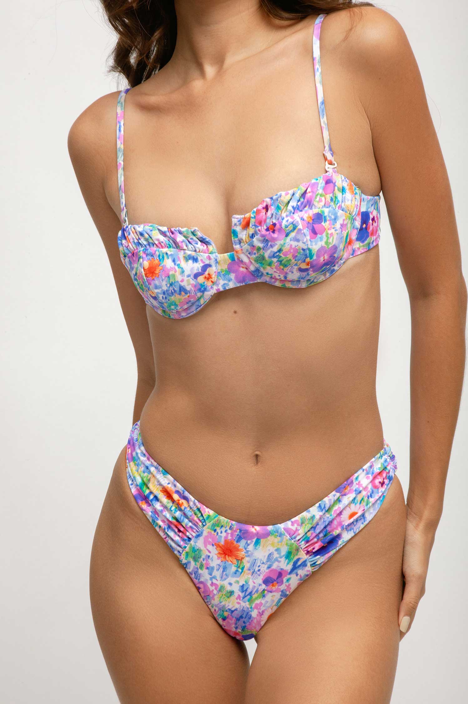 Audrey Ruched Underwire Top / Wildflowers FINAL SALE