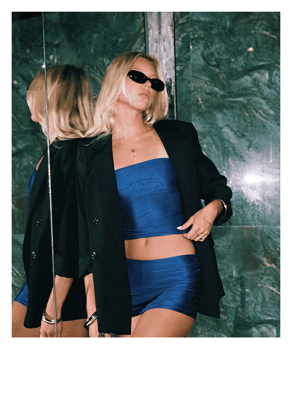 Nola Tube Top and Adeline Skort in Jazzy Blues Gloss