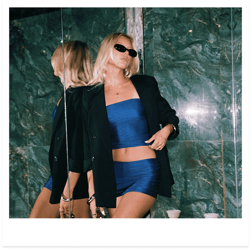 Nola Top and Adeline Skort in Jazzy Blues Gloss