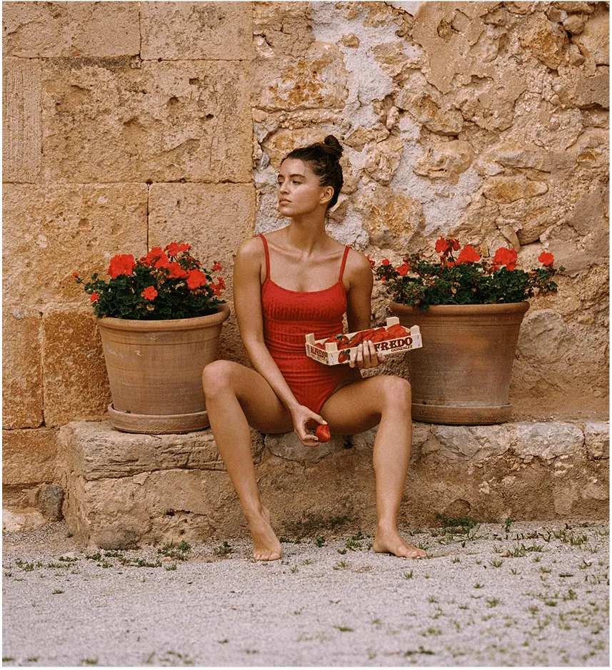 Heidi One piece in Tomato Jacquard